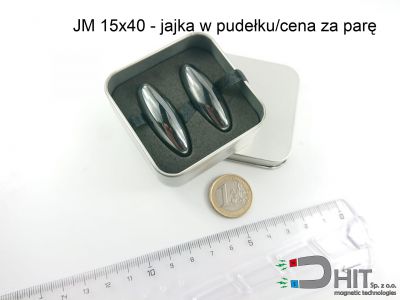 JM 15x40 - jajka w pudełku/cena za parę  - Ćwierkające neodymowe magnesy hematytowe