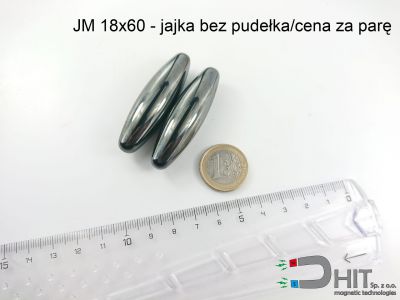 JM 18x60 - jajka bez pudełka/cena za parę  - grające neodymowe magnesy hematytowe