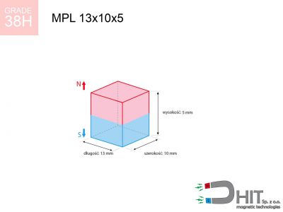 MPL 13x10x5 N35H magnes neodymowy płytkowy