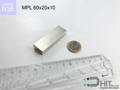 MPL 60x20x10 N38 - neodymowe magnesy płytkowe