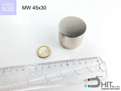 MW 45x30 N38 - magnesy w kształcie walca
