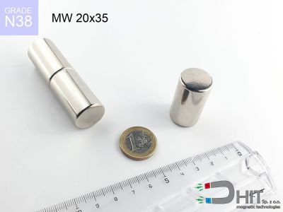 MW 20x35 N38 - neodymowe magnesy walcowe
