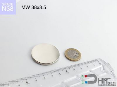 MW 38x3.5 N38 - magnesy w kształcie krążka