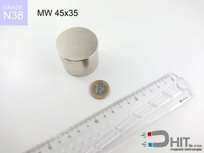 MW 45x35 N38 - magnesy w kształcie krążka