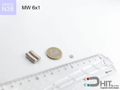 MW 6x1 N38 - magnesy w kształcie walca