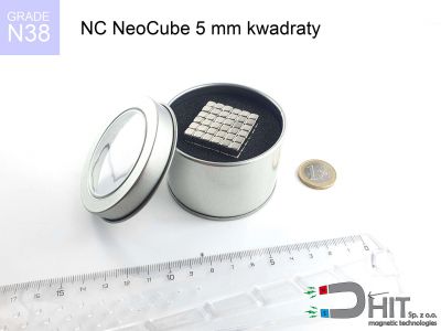 NC NeoCube 5 mm kwadraty N38 - neocube - neodymowe magnesy w kulkach