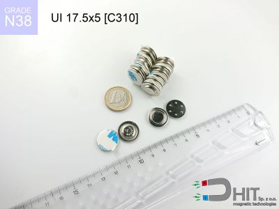 UI 17.5x5 [C310] N38 - zaciski magnetyczne do identyfikatorów