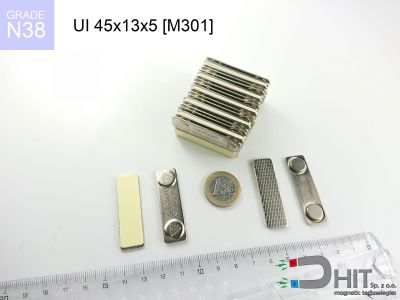UI 45x13x5 [M301] N38 - zaciski magnetyczne do identyfikatorów