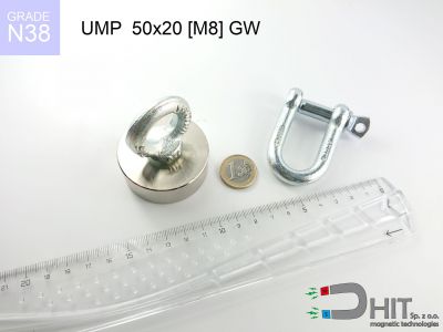 UMP 50x20 [M8] GW N38 - magnesy neodymowe do szukania w wodzie